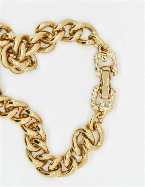 vintage givenchy gold necklace runway logo|givenchy bracelet.